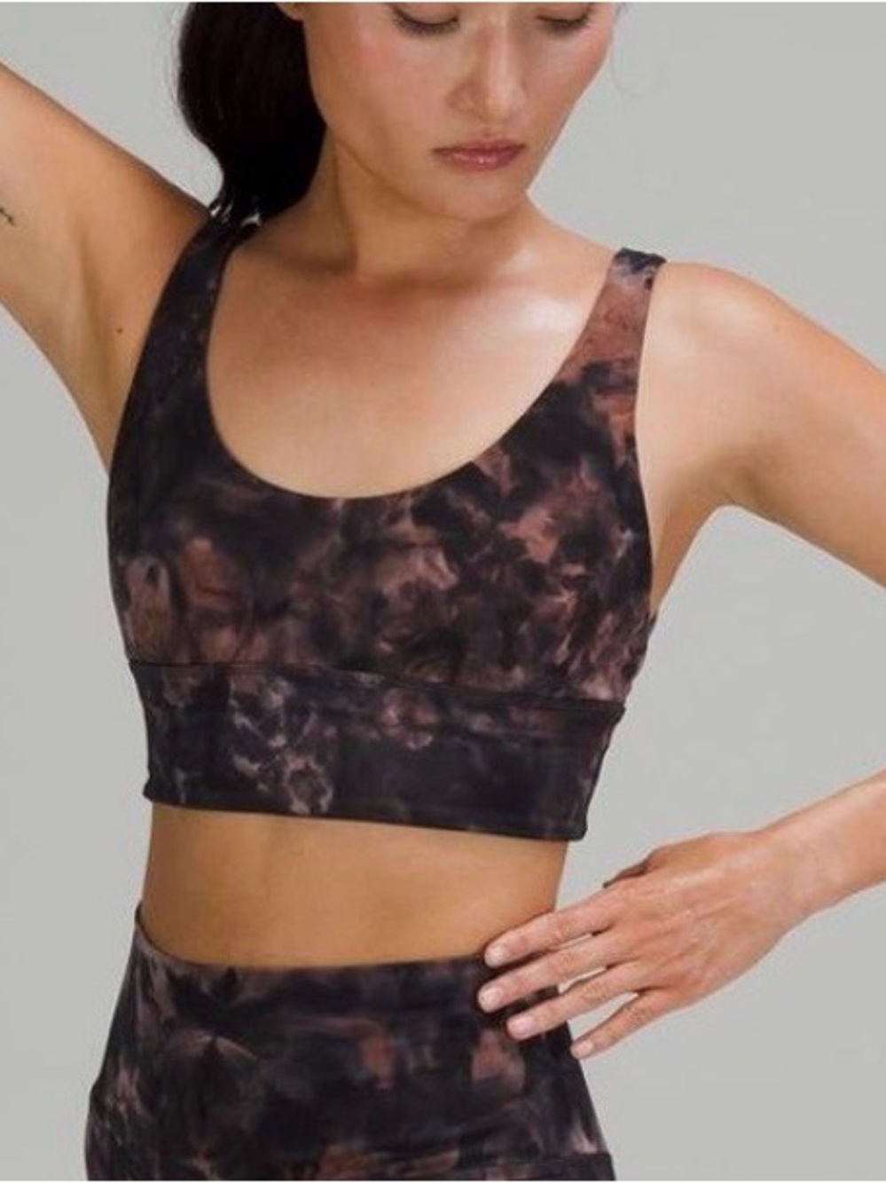 lululemon athletica Brown and Black Tie-Dye Tank Top